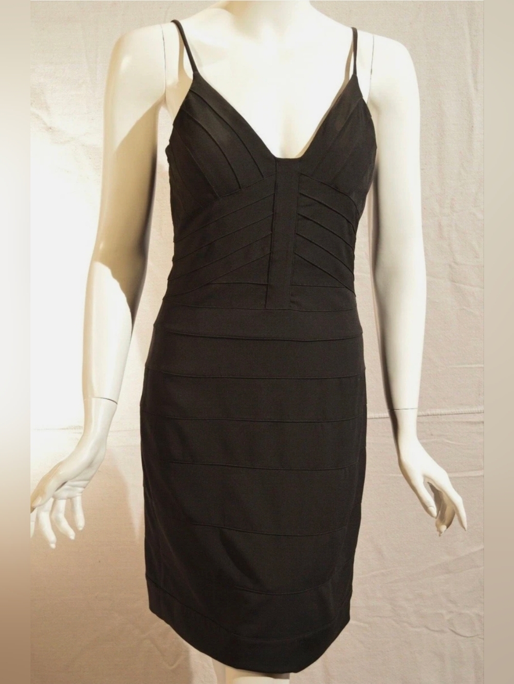 Max And Cleo Bandage Bodycon Spaghetti Straps Little Black Dress Size 8